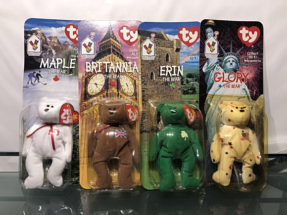 TY International Bears - Teenie Beanie Babies by McDonald's Set of 4