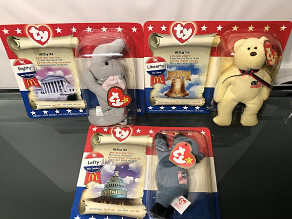 American Trio Bears - TY Teenie Beanie Babies by McDonald's