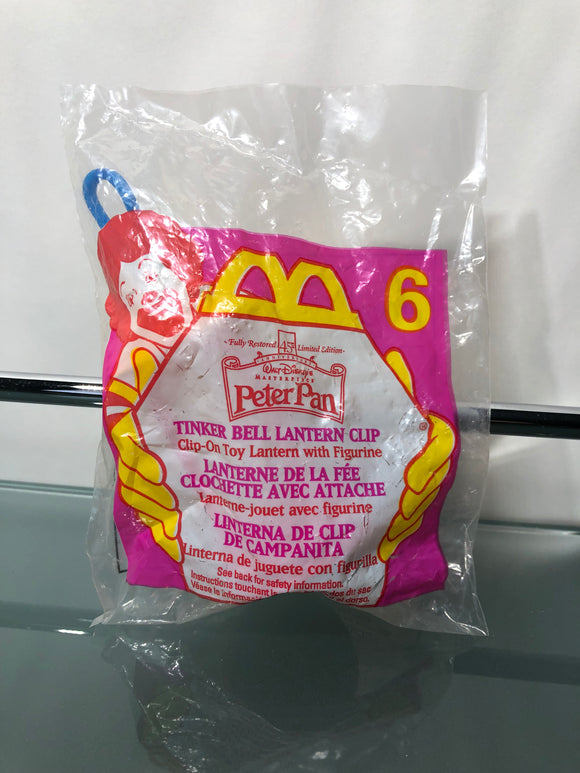 Tinker Bell Lantern Clip - Disney Peter Pan 1997 #6 McDonald's Happy Meal Toy MIP