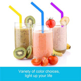 Drinking Straws with 2 Cleaning Brush Set - 6pcs Reusable Silicone