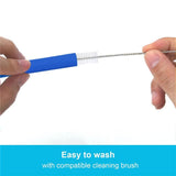 Drinking Straws with 2 Cleaning Brush Set - 6pcs Reusable Silicone