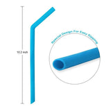 Drinking Straws with 2 Cleaning Brush Set - 6pcs Reusable Silicone