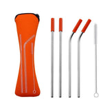 Stainless Steel Drinking Straw Set - 5Pcs, 304 Stainless Steel